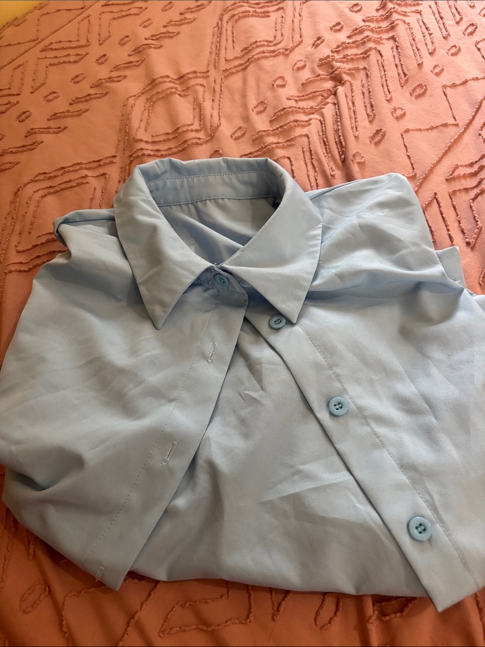 SHEIN Men's Light Blue Button-Up Dress Shirt